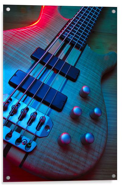 Electric bass guitar Acrylic by Josep M Peñalver