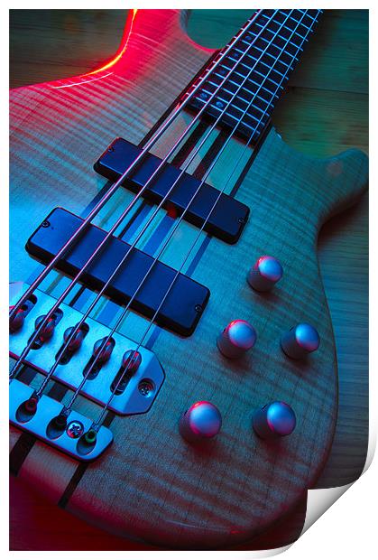 Electric bass guitar Print by Josep M Peñalver