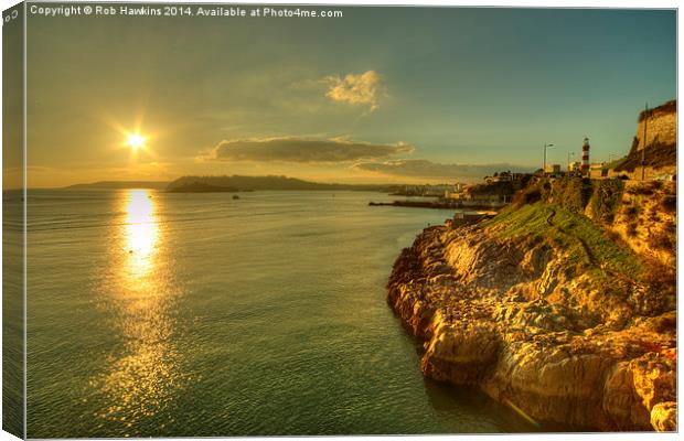  Plymouth Hoe Sunset  Canvas Print by Rob Hawkins
