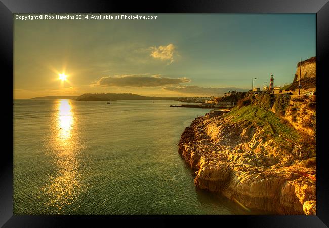  Plymouth Hoe Sunset  Framed Print by Rob Hawkins