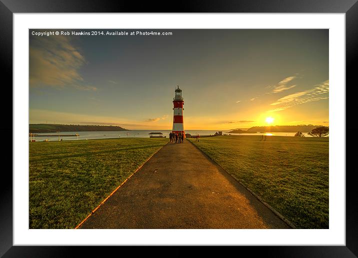  Smeaton's Tower Sunset  Framed Mounted Print by Rob Hawkins