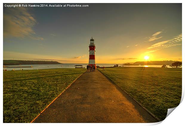  Smeaton's Tower Sunset  Print by Rob Hawkins