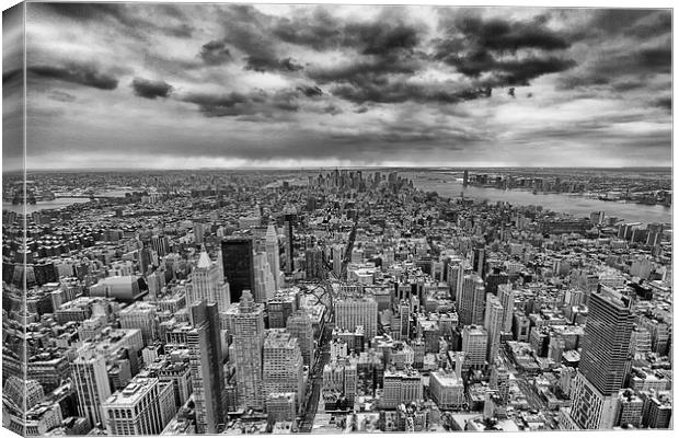 Manhattan in monochrome.   Canvas Print by Mark Godden