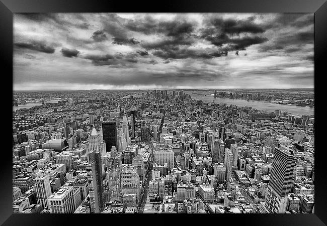 Manhattan in monochrome.   Framed Print by Mark Godden
