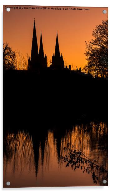 Lichfield Cathedral Sunrise Acrylic by Jonathan Ellis