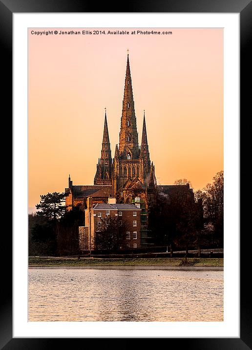 Lichfield Cathedral Sunrise Framed Mounted Print by Jonathan Ellis