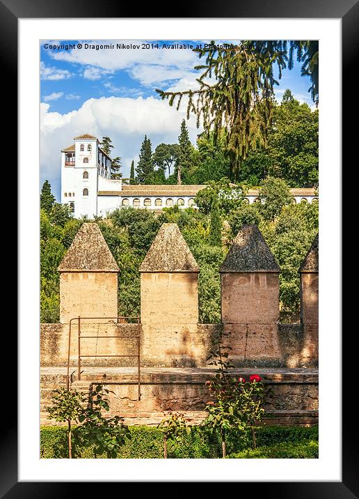 Gardens of La Alhambra Framed Mounted Print by Dragomir Nikolov