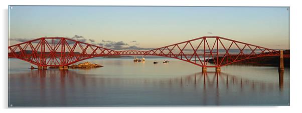  Forth Rail Bridge Acrylic by Alan Whyte