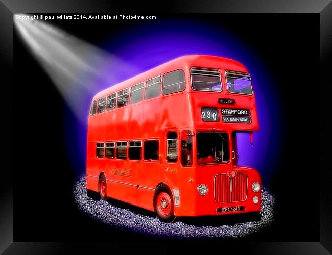BRITISH "ROUTEMASTER" DOUBLE DECKER BUS  Framed Print by paul willats