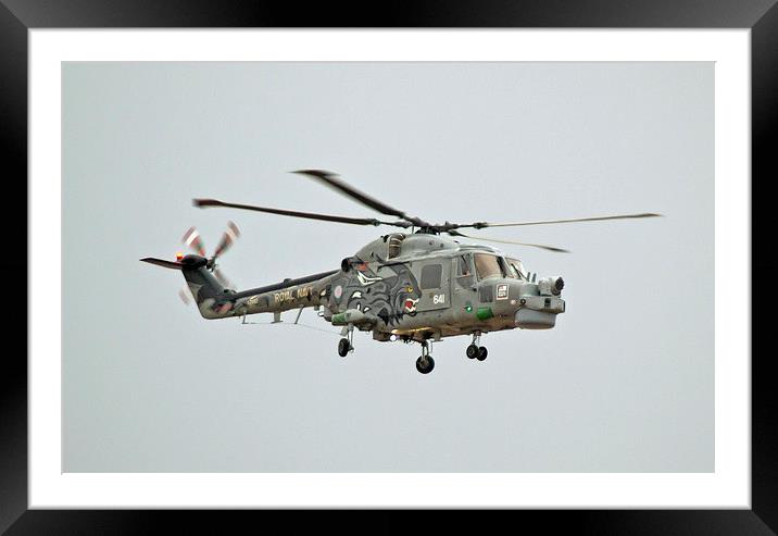 Royal Navy Lynx Helicopter Framed Mounted Print by Andy Heap