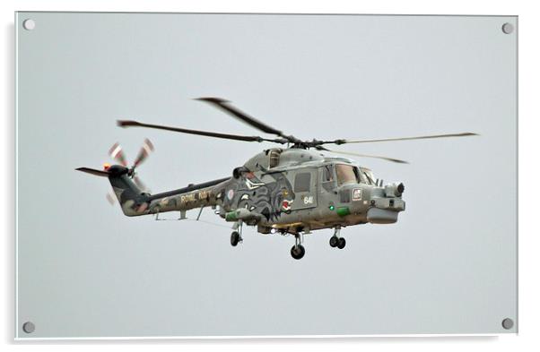 Royal Navy Lynx Helicopter Acrylic by Andy Heap