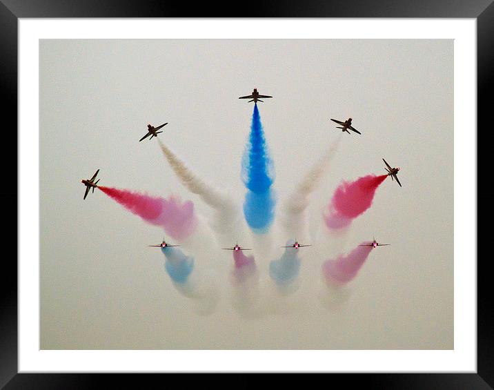 RAF Red Arrows Framed Mounted Print by Andy Heap
