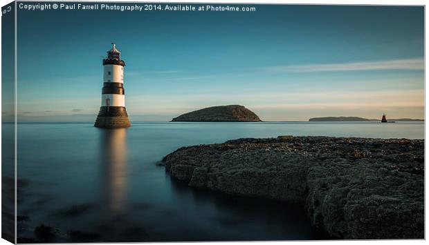  Penmon lighthouse (slight panoramic crop) Canvas Print by Paul Farrell Photography