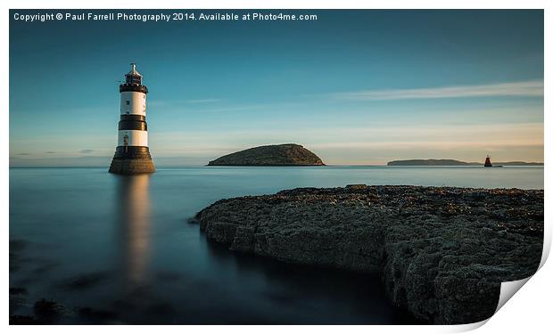  Penmon lighthouse (slight panoramic crop) Print by Paul Farrell Photography