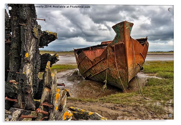  Fleetwood Marsh Wrecks Acrylic by Jason Connolly