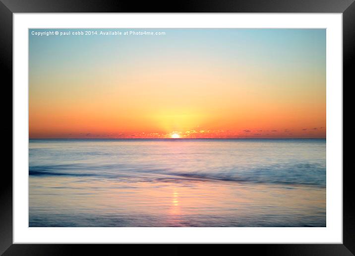 Still sunrise.  Framed Mounted Print by paul cobb