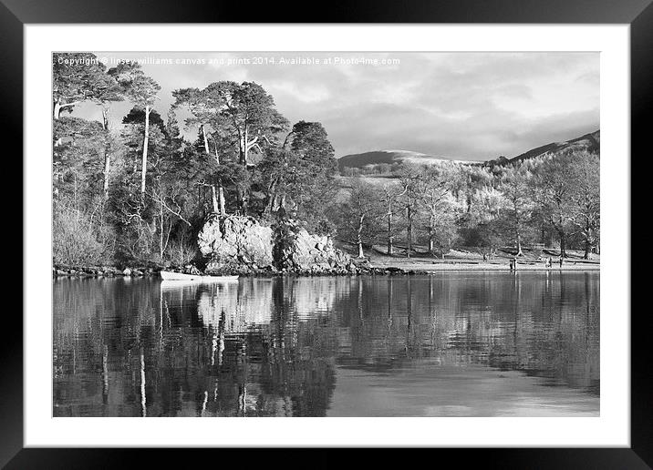 Friars Crag, Lake Derwent Black And White Framed Mounted Print by Linsey Williams