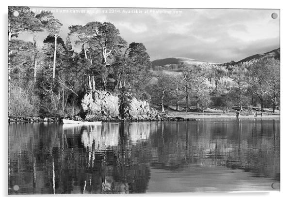 Friars Crag, Lake Derwent Black And White Acrylic by Linsey Williams