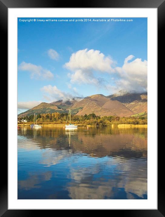  Boats On Derwentwater Framed Mounted Print by Linsey Williams