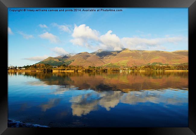  Skiddaw Reflections Framed Print by Linsey Williams