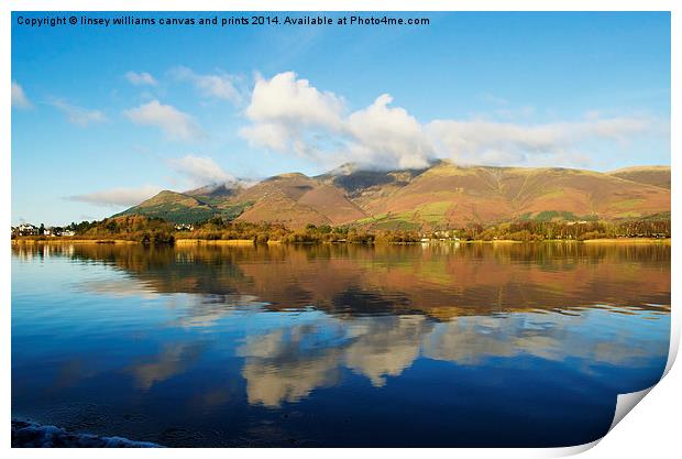  Skiddaw Reflections Print by Linsey Williams