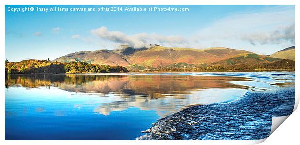 Skiddaw Reflections 2 Print by Linsey Williams