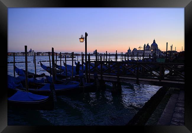 Venice Grand Canal in Italy at Sunset  Framed Print by Jonathan Evans