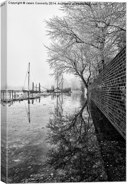  High Tide At Skippool Canvas Print by Jason Connolly
