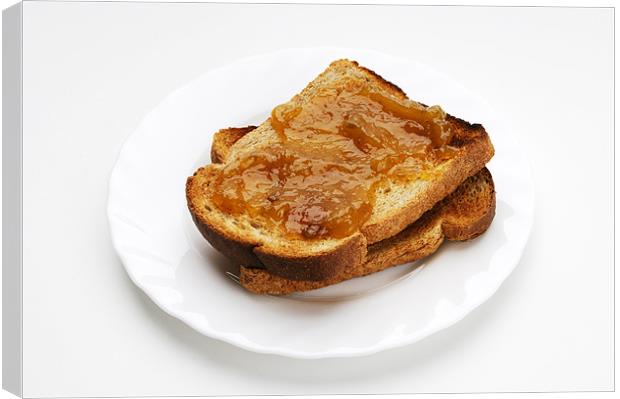 Bread toasted with jam Canvas Print by Josep M Peñalver
