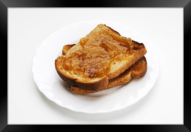Bread toasted with jam Framed Print by Josep M Peñalver