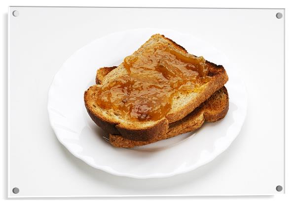 Bread toasted with jam Acrylic by Josep M Peñalver