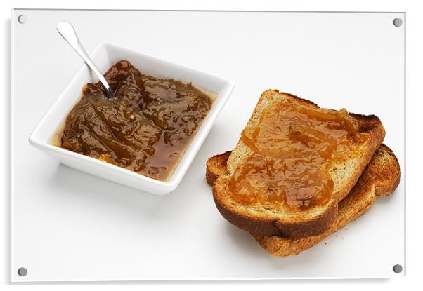 Bread toasted with jam Acrylic by Josep M Peñalver