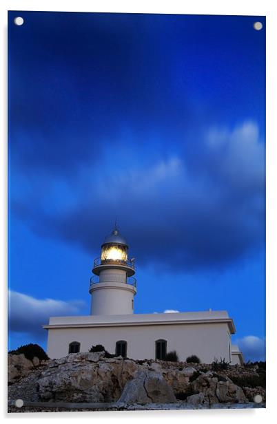 Lighthouse of Cap de Caballeria, Menorca. Acrylic by Josep M Peñalver