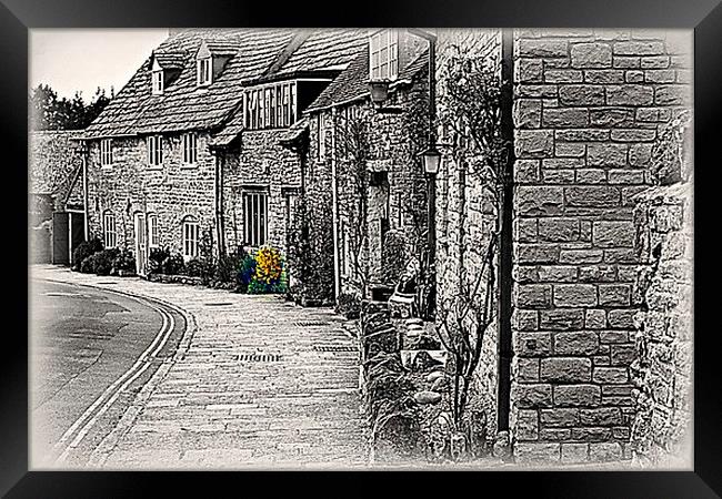  Corfe Cottages Framed Print by Pauline Simmonds