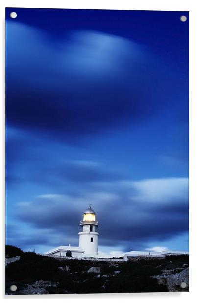 Lighthouse of Cap de Caballeria, Menorca. Acrylic by Josep M Peñalver