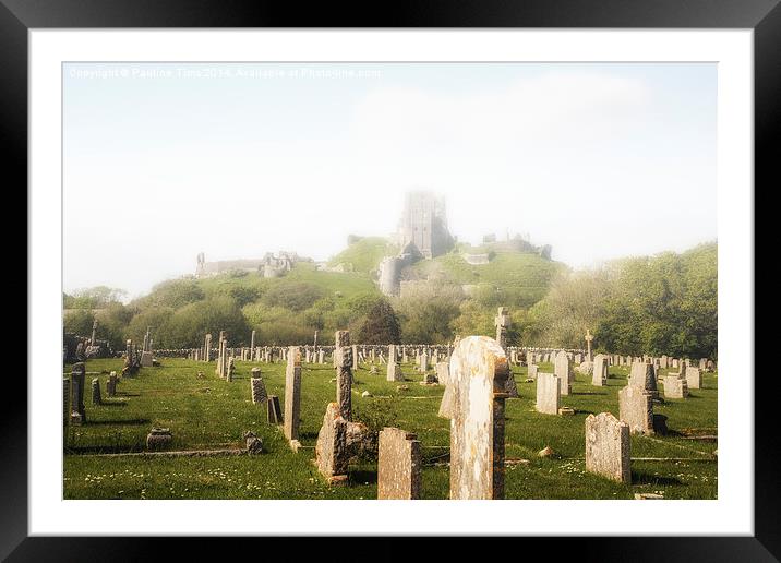  Corfe Castle on a Misty Morning in May Framed Mounted Print by Pauline Tims