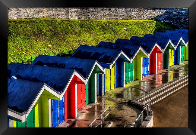 Barry Island Beach Huts 1 Framed Print by Steve Purnell