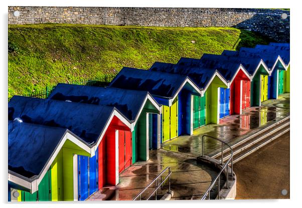 Barry Island Beach Huts 1 Acrylic by Steve Purnell
