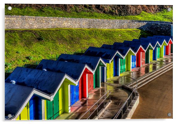 Barry Island Beach Huts 2 Acrylic by Steve Purnell