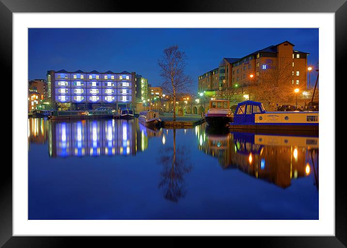 Victoria Quays Night Reflections Framed Mounted Print by Darren Galpin