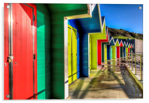 Barry Island Beach Huts 4 Acrylic by Steve Purnell
