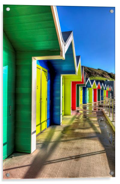 Barry Island Beach Huts 5 Acrylic by Steve Purnell