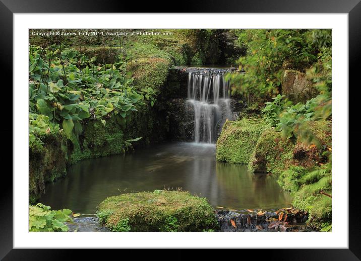  Garden falls, a small but picturesque garden wate Framed Mounted Print by James Tully