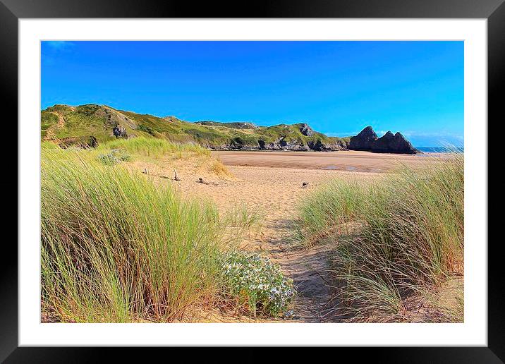  three cliffs bay, gower Framed Mounted Print by craig preece