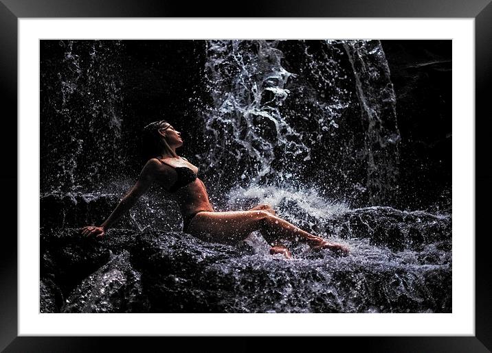  Bliss. Anna at Eureka Waterfalls. Mauritius  Framed Mounted Print by Jenny Rainbow