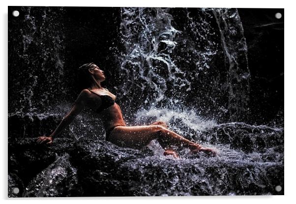  Bliss. Anna at Eureka Waterfalls. Mauritius  Acrylic by Jenny Rainbow