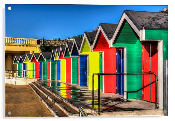 Barry Island Beach Huts 6 Acrylic by Steve Purnell