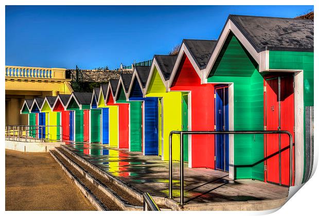 Barry Island Beach Huts 6 Print by Steve Purnell