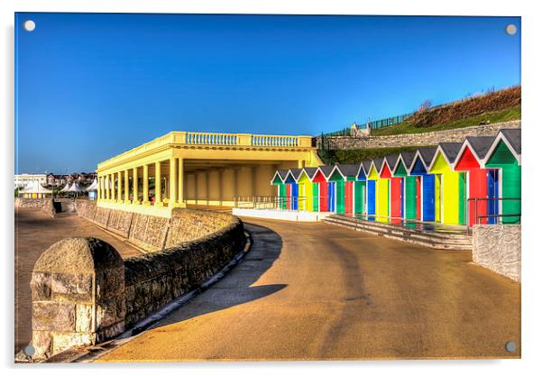 Barry Island Beach Huts 8 Acrylic by Steve Purnell