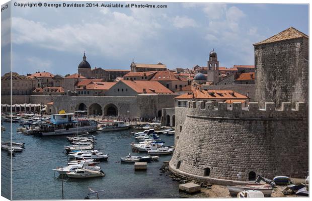  Dubrovnik Walled Town Canvas Print by George Davidson